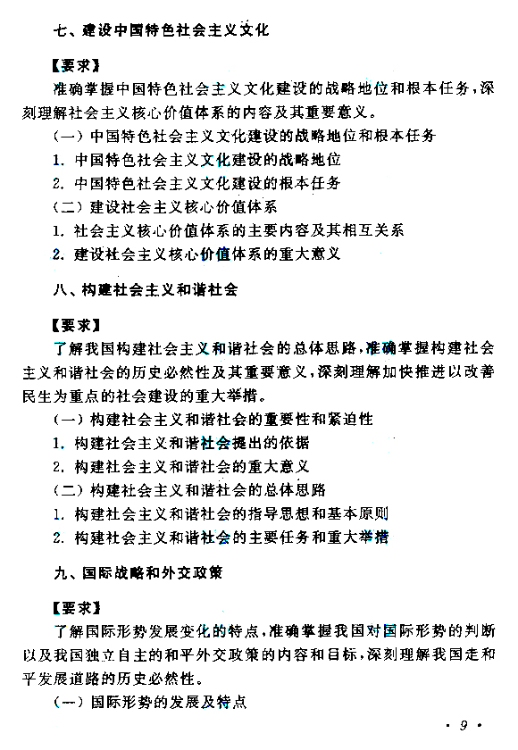 西藏成人高考专升本政治考试大纲